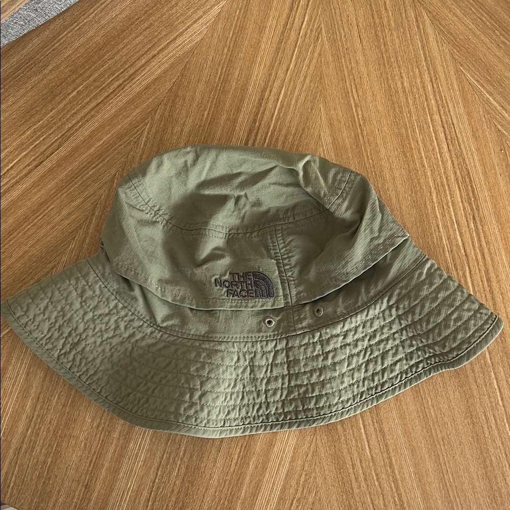 The North Face Olive Bucket Hat with Embroidered Logo